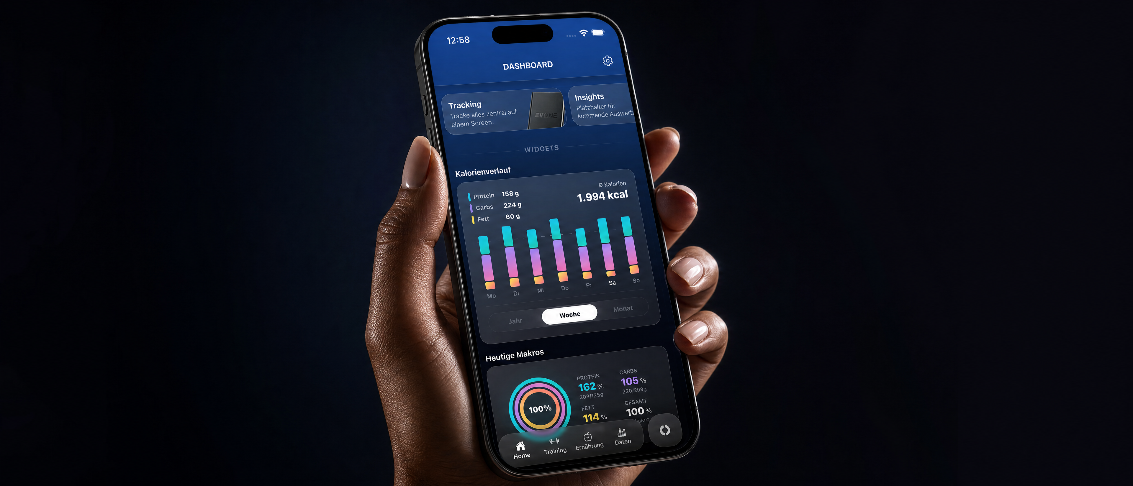 EVONE App – Dashboard auf iPhone